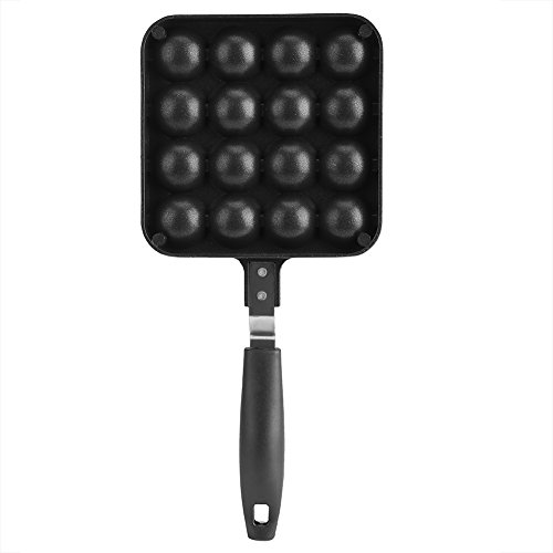 Panela Takoyaki de ferro fundido de 16 furos frigideira de ferro fundido antiaderente panela taoyaki