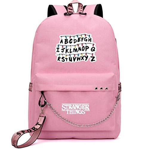 2021 Mochila Stranger Things, Mochila multifunción de Lona de Viaje con Carga USB para Estudiantes...