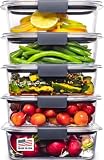 Rubbermaid Brilliance Tritan Plastic Food Storage Containers BPA Free Airtight Lids Ideal for Lunch Meal Prep & Leftovers Set of 5 (3.2 Cup)