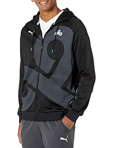 PUMA Men's Standard Cloud9 Replica Hoodie, Black-Gray Violet, Large