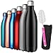 GeeRic Bouteille d'eau en Acier Inoxydable, Bouteille d'eau en Métal à Double Paroi Isolée sous Vide 12 Heures Chaudes et 24 Heures Boissons Froides Bouteilles 750Ml Noir