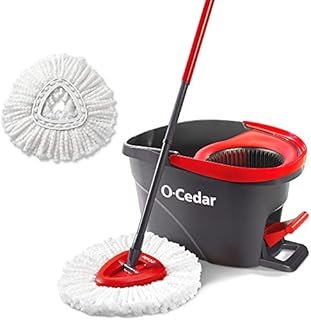 O-Cedar Easywring Microfiber Spin Mop & Bucket Floor Cleaning System with 1 Extra Refill