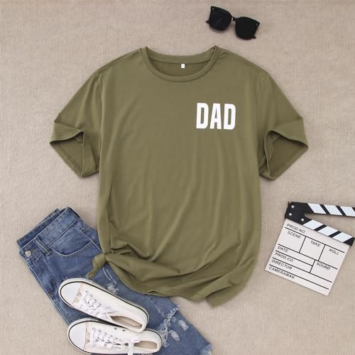 Image of KEKEMI Daddy and Me Shirt Daddy's Girl T-Shirt Dad's Little Man Shirt Dad's Dude Tee Tops Father's Day Family Matching Outfit (Dad-Green, 2XL)