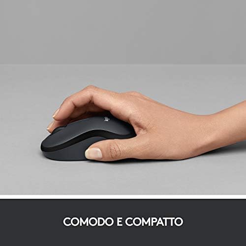 Logitech M220 SILENT Wireless Mouse, 2.4 GHz with USB Receiver, 1000 DPI Optical Tracking, 18-Month Battery, Ambidextrous, Compatible with PC, Mac, Laptop - White