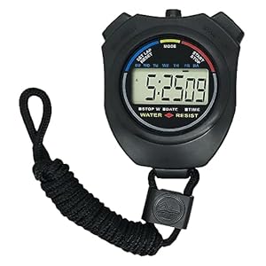 Digital Water-Proof Stop Watch, Multifunctional Sports Stop Watch for Swimming, Running, Basketball and Football, LCD Display Chronograph with Alarm Clock (Black