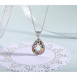 925 Sterling Silver Opal Wisiorek dla Womem Naturalny Turmalin Klejnot Kształt Wody Naszyjnik Biżuteria