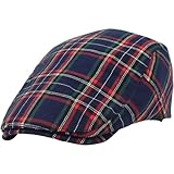 Fopytu Gorra Plana Clásica Escocesa De Algodón a Cuadros Escoceses - Moda Masculina Gorras De Campo Aire Libre Golf Deportes Vacaciones