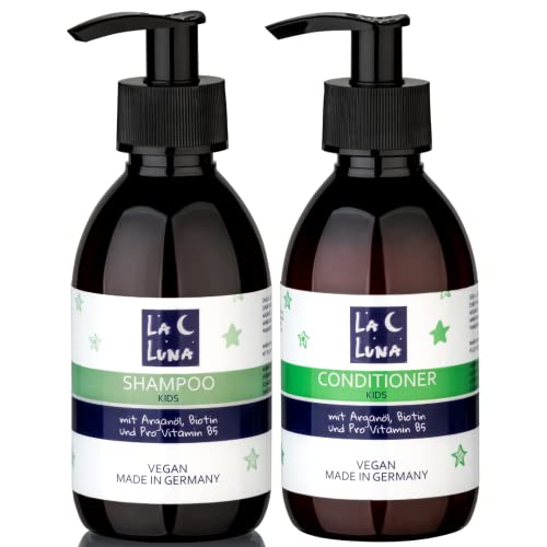 LA LUNA® Kinder Haarshampoo + Conditioner mit Arganöl,Biotin,pro Vitamin B|vegan|empfindliche Kopfhaut|Made in Germany| Haarstyling|vegan|Kinder Haarpflege|Hair|Jungen Mädchen|Haarkur Spülung -400ml LA LUNA® Kinder Haarshampoo + Conditioner mit Arganöl,Biotin,pro Vitamin B|vegan|empfindliche Kopfhaut|Made in Germany| Haarstyling|vegan|Kinder Haarpflege|Hair|Jungen Mädchen|Haarkur Spülung -400ml