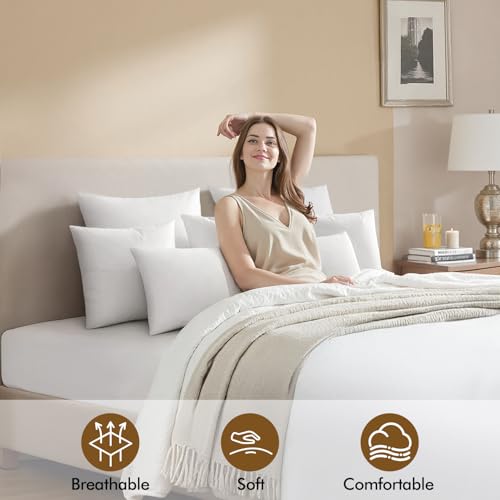 Image of MIULEE 14x26 Inch Pillow Insert, Throw Pillow for Bed Sofa Couch | Rectangle Decorative Lumbar Virgin Microfiber Stuffer