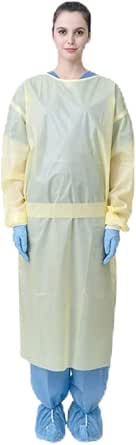 MEDSTOCK AAMI Level 2 Disposable Isolation Gown - Fluid-Resistant SMMS ...