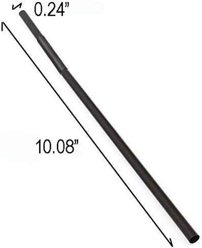 Disposable Flexible Plastic Drinking Straws, Black, 10 inches, Pack of 100