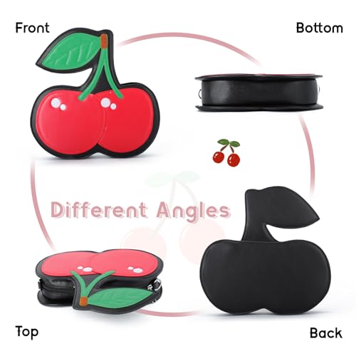 Novelty Cherry Purse for Women Fruits Cherry Handbag Lovely Crossbody Shoulder Bag4