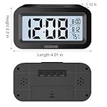 Travel Digital Alarm Clock,Battery Operated with Backlight, Indoor Temperature, Desk Small Clock,Snooze Model,12/24H Display for Bedrooms Heavy Sleepers Kids Travel Bathroom (Black) - Image 2