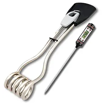 NIMBUS ISI Certified Water Proof 5 Ring 1500 Watts Electric Immersion Water Heating Rod | Bucket Heater | Instant Water Heater | Travel Immersion Heater Rod (With Free Water Temperature Meter)