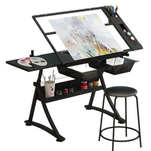 Amazon | Hubiuyo 図面テーブル,高さ調節可能製図テーブル チルト可能