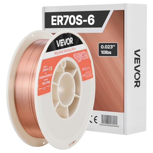 VEVOR Filo Animato MIG di Saldatura ER70S-6 da 0,6 mm, Peso di 4,5 kg, in Acciaio Dolce a Basso Spruzzo con Elevati Disossidanti per Saldatura con Protezione di Gas in Tutte le Posizioni
