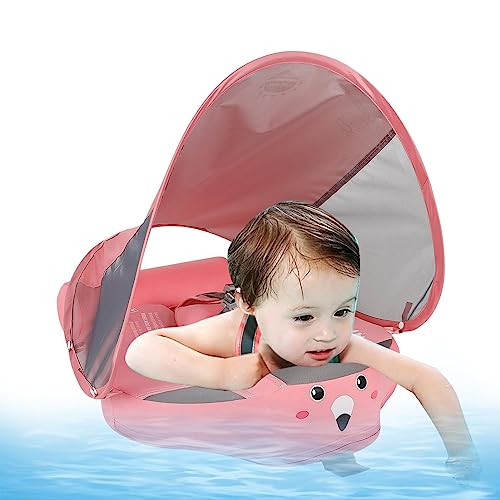 piscina para bebês | Boia infantil não inflável com dossel e cauda com proteção solar FPS 50+, nataç
