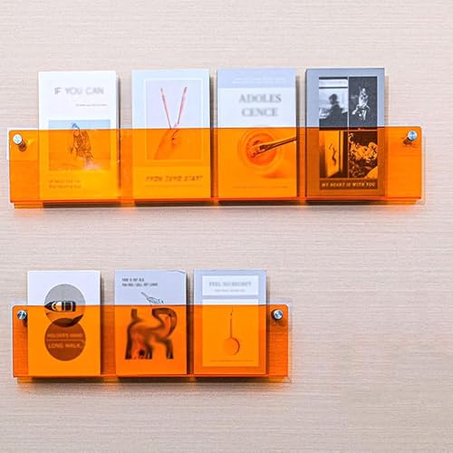FUYAO 2PCS étagères De Rangement Flottantes en Acrylique pour Magazines, étagère Murale en Acrylique Transparent pour La Maison, Le Bureau, La Salle...