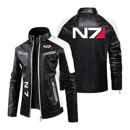 LPPALsjd Chaqueta De Motociclista para Hombre para N..7 Prendas De Cuero Aterciopelado Plus Traje De Carreras con Cremallera Completa Camiseta De Ciclismo -Black||5XL