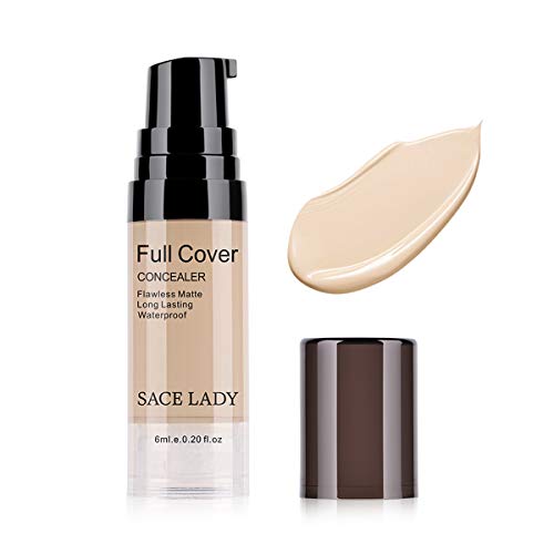Pro Full Cover Liquid Concealer, Waterproof Smooth Matte Flawless Finish Creamy Concealer Foundation Corrector for Eye Dark Circles Spot Face Concealer Makeup Base, 6ml/0.20Fl Oz