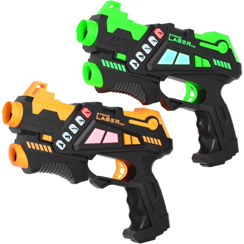 Strike Laser Tag Rechargeable Guns Set - Infrared 2 Multi-Player Pack & Deluxe Carry Case - Laser Tag Game For Kids