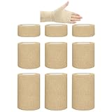 2.5/5/7.5 Cm Benda Elastica Autoadesiva,Tape Kinesiologico,Nastro Adesivo per Attività Sportive,Cinturino Elastico Regolabile per Mani,Piedi,Ginocchia,Animali Domestici (color della pelle*9)
