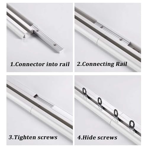 Riel de techo de aluminio blanco de 3,6 m para instalar cortinas modernas sin ruido 8
