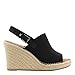 TOMS Women's Monica Slingback Wedge Sandal Black Oxford Canvas/Suede 5 M