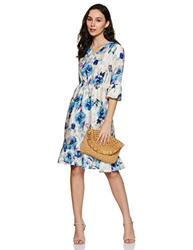 Image of EASYBUY Women's Synthetic A-Line Below The Knee Casual Dress