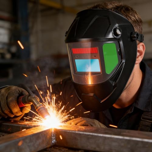 Casque de soudage auto-obscurcissant solaire réglable pour acier