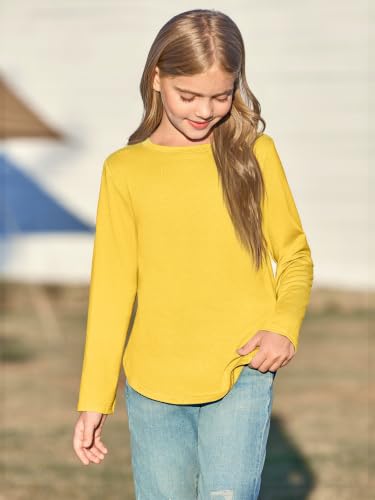 Image of Haloumoning Girls Long Sleeve T Shirts Kids Crewneck Tops 5-14 Years