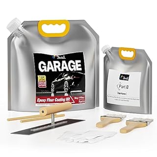DWIL Garage Floor Epoxy Kit, Epoxy Garage Floor Coating Kit Self-Leveling 100% Solids, Garage Floor Paint Low odor Floor Coating for Garage, workshops, basements,1 Car Kit,High-Gloss,Dark Grey