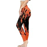 Irisjudy Fires Flame High Waisted Leggings for Women Novelty Fires Print Stretch Slim Fit Yoga Pants, Compression Athletic Pants Tummy Control