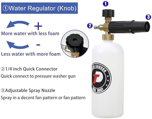 Tool Daily Short Pressure Washer Gun with Foam Cannon, 1.1 mm Orifice for Foam Cannon and Foam Maker image 5