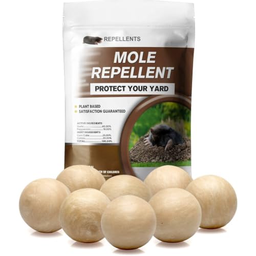 KQCWKH Mole Repellent for Lawns Mole and Vole Repellent Outdoor Gopher Repellent Groundhog Repellent Outdoor Armadillo Repellent Mole Deterrent for Yard Lasts Up to 3 Months 8 Balls