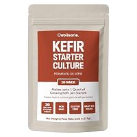 Coolinario Kefir Starter Culture (10-Pack, 1.5g Sachets) Live Probiotic Cultures for Homemade Kefir | Smooth, Creamy & Tangy | Non-GMO, No Preservatives, Gluten Free