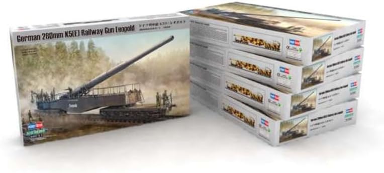 Miniatura 2 de Hobby Boss Kit de construcción de modelo de vehículo Leopold de pistola ferroviaria K5 (E) de 11.024 in