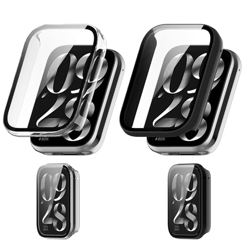 �i2 ����j�yNIUQCTIAN�z���v�P�[�X Xiaomi Smart Band 10 Pro �Ή� �r���v �J�o�[ PC+�����K���X�� �P�[�X �Z�b�g �t���J�o�[ ���h�~ �w��h�~ �������� ���˒ጸ �Ռ��z�� ���^ �y�ʁi�u���b�N+�N���A�j