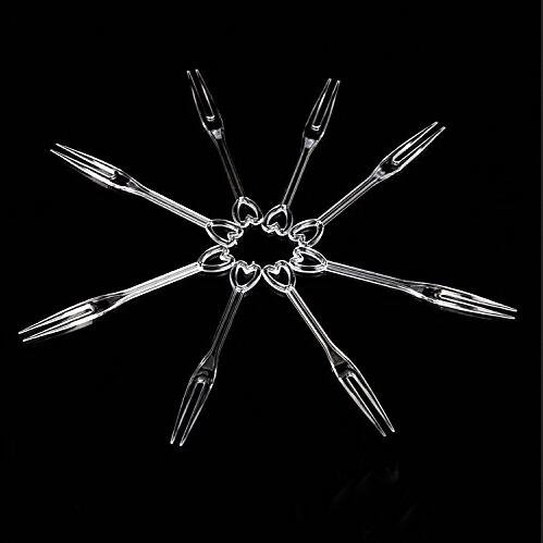 Ericotry UNKNOWN Disposable Plastic Fruit Forks Cocktail Sticks Plates Picks Dessert Forks Cake Forks Party Favor Supplies thumb #2