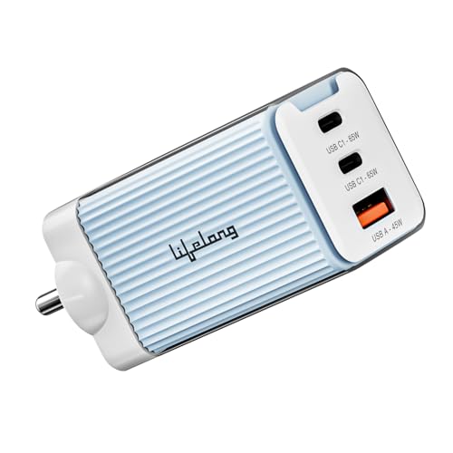 Image of Lifelong Electronics 65W Super Fast GaN Charger PD Technology | 1 USB A + 2 Type C Ports | iPhone 17 /16 /15 /14 (Including Pro Max), Android, Samsung | Laptops - MacBook, Dell, HP, Lenovo, Acer, ASUS