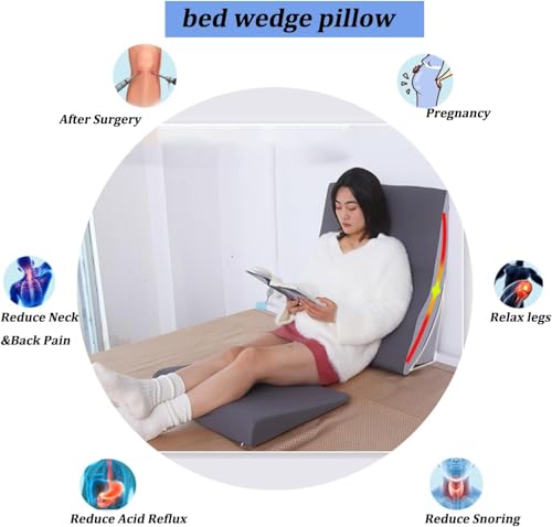 Almohada de cuña triangular de espuma viscoelástica para postura ortopédica en cama 8