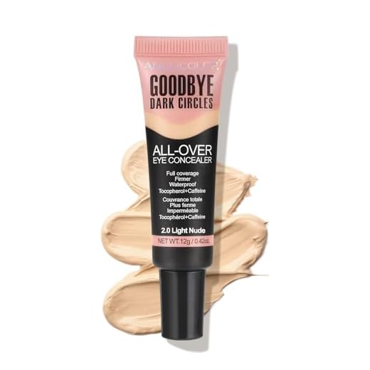 Full Coverage Under Eye Concealer, Brightening Color Corrector for Dark Circles, Long-Lasting & Waterproof Liquid Concealer for Mature Skin, 0.42 fl oz (02 Light Nude)