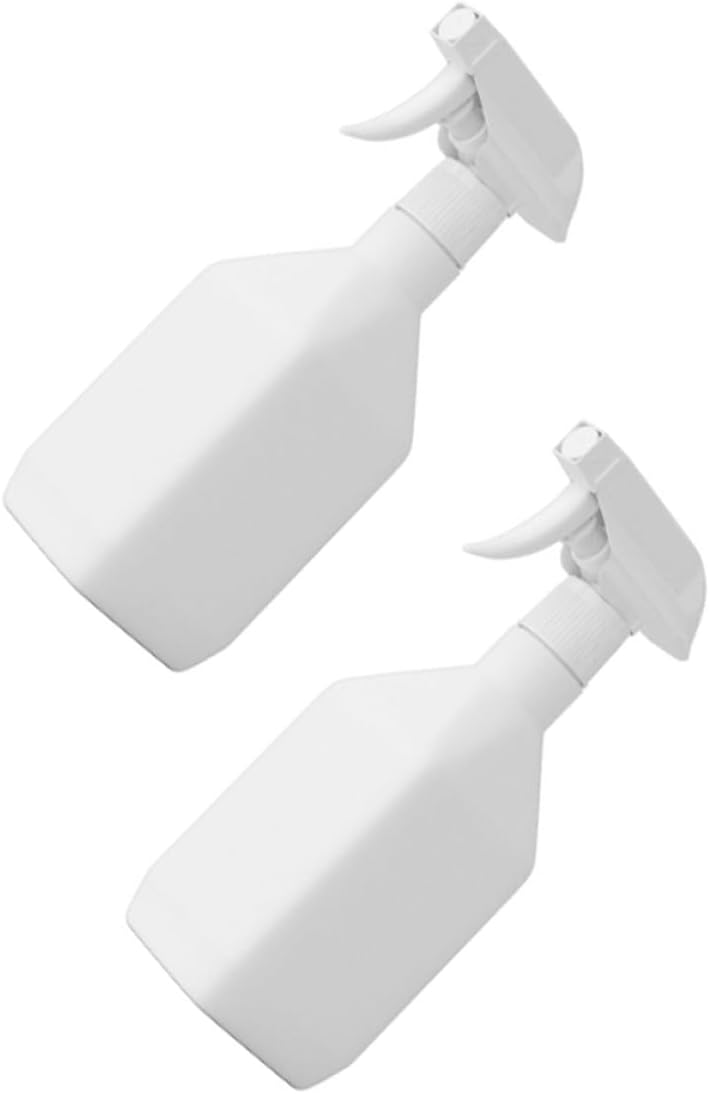 KICHOUSE 2pcs 300ml Press-type Refillable Spray Bottles, Plastic Square Shoulder Spray Bottles for Household Cleaning, Makeup, Gardening, Travel Toiletries Container