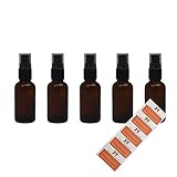 5 x Apotheker-Sprühflasche aus Braunglas, Zerstäuber, Fingerzerstäuber, Sprühflaschen, Pumpsprüher, kleine Glasflaschen, Parfümzerstäuber (30ml)