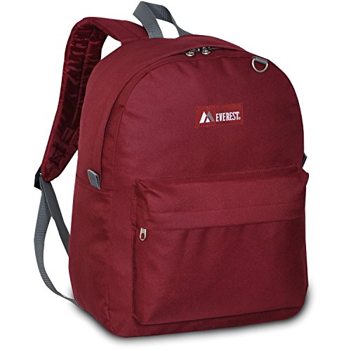 Everest Classic Backpack, Burgundy, One Size,2045CR-BURG