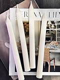 Ribbed Taper Candles (Set of 4), Handmade BeesWax Candles, Dinning Candle, Aesthetic Ribbed Pillar Candles, Decorative Candles for Home Decor (Unscented, 10" White) -  Karlygash