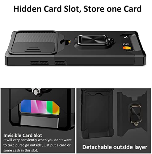 for Samsung Galaxy S26 Ultra Case, Areaphmet Galaxy S26 Ultra Case with [Card Holder] and Camera Cover with Built-in 360° Rotate Ring Stand Magnetic Magnet Phone Cover Case for S26 Ultra 6.9"-Black by Areaphmet - Used condition - Image 2