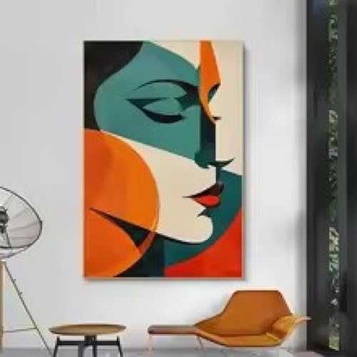 Peinture sur toile abstraite affiche en blocs de couleurs