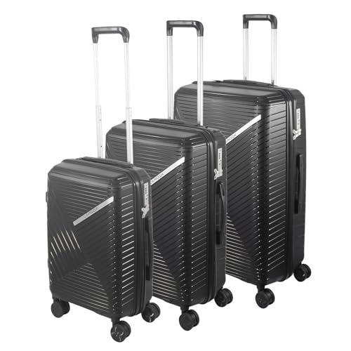Laroqx Hartschalen Kofferset 3-teilig, Schwarz