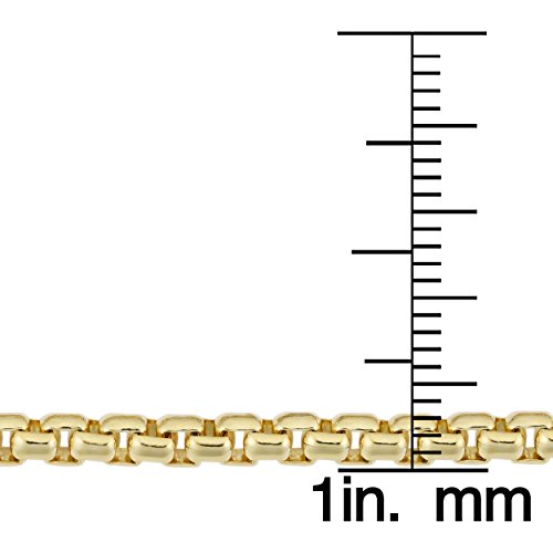 Kooljewelry 14K Yellow Gold Filled Unisex 3.5 Mm Round Box Link Chain Bracelet (8.5 Inch) #TOP2